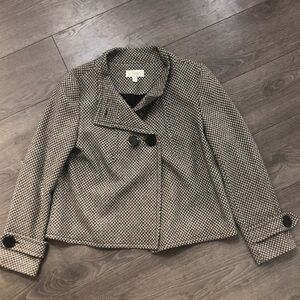 Concepts by Conrad C. Black and white tweed button up jacket